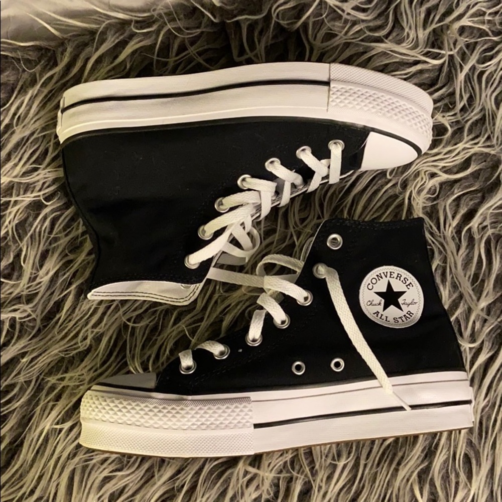 black platform converse